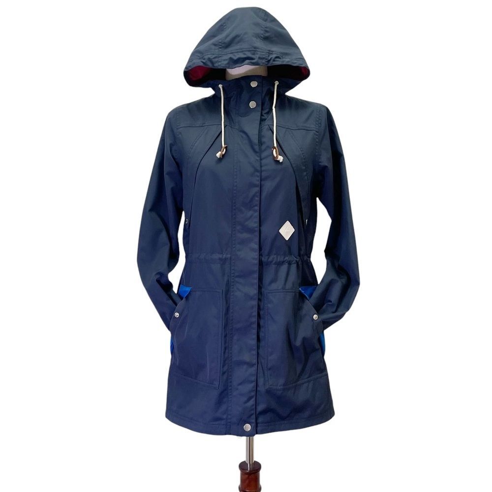 Burton DryRide Hooded Raincoat Windbreaker Navy Blue Size Small Anorak Jacket - Picture 2 of 12